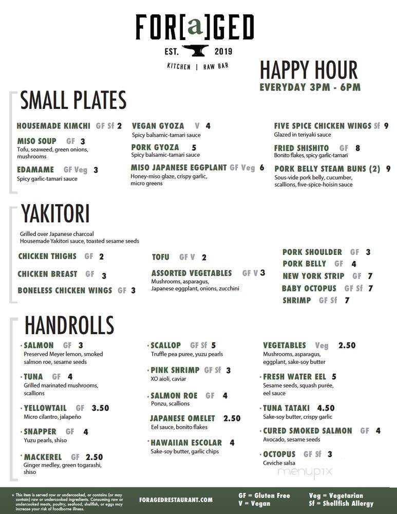 Foraged - Denver, CO menu_pic