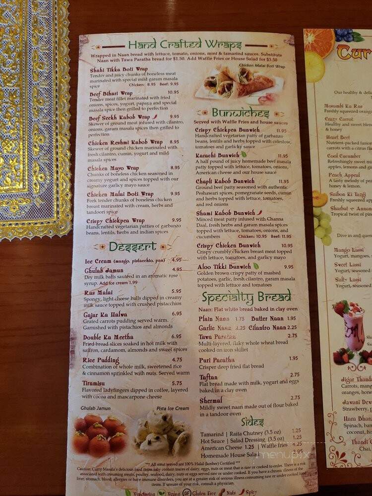 Curry Masala - Spring, TX menu_pic