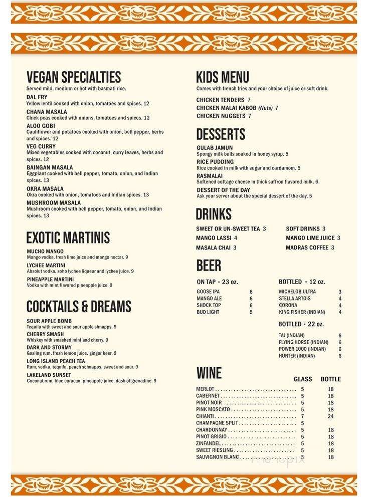 Curry Mango - Lakeland, FL menu_pic