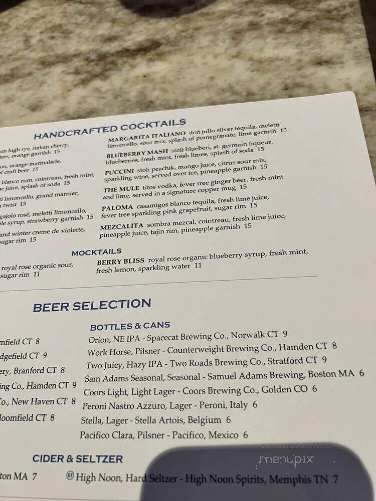 Pinstripes - Norwalk, CT menu_pic