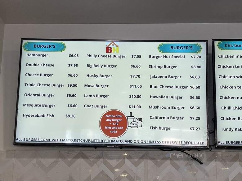 Burger Hut - Bellevue, WA menu_pic