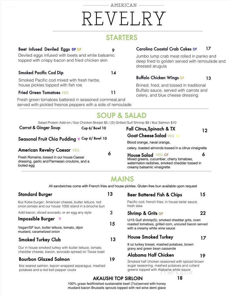 American Revelry - Burleson, TX menu_pic