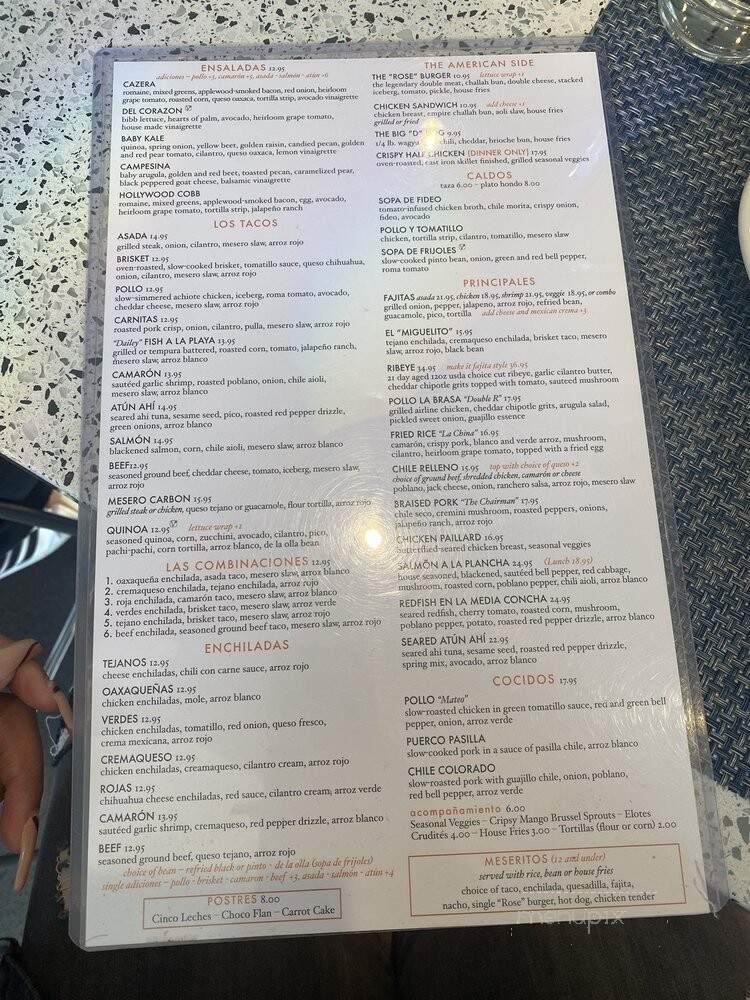 Mesero - Dallas, TX menu_pic