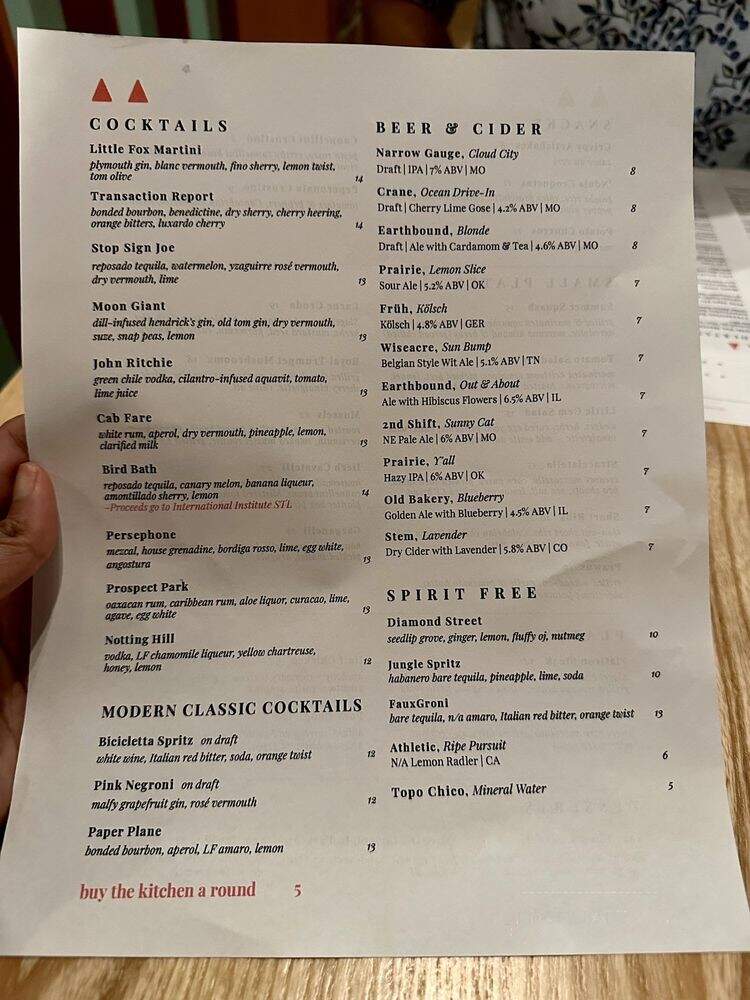 Little Fox - St. Louis, MO menu_pic