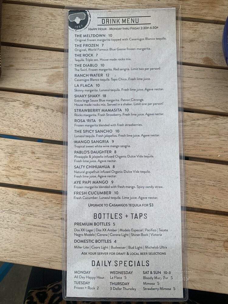 Blue Goose Cantina - Fort Worth, TX menu_pic