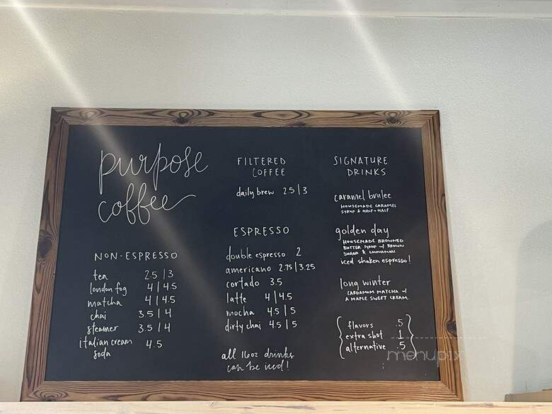 Purpose Coffee - Dalhart, TX menu_pic