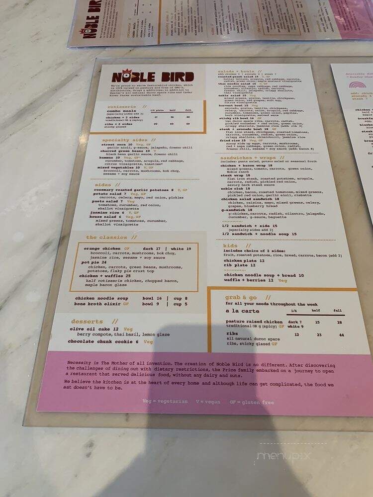 Noble Bird Rotisserie - Long Beach, CA menu_pic