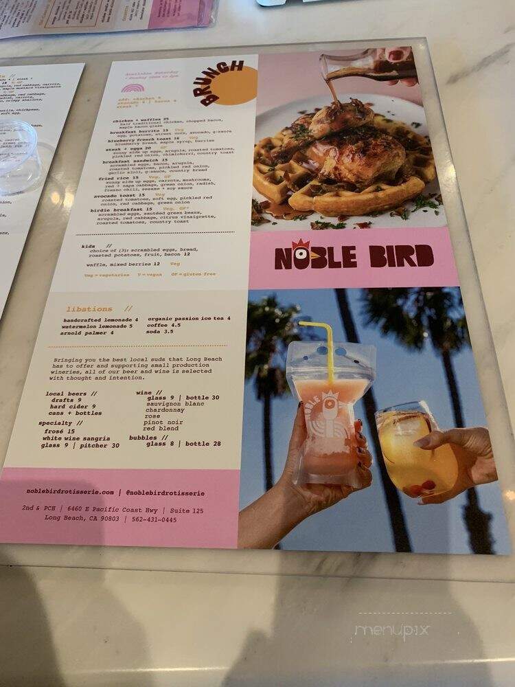 Noble Bird Rotisserie - Long Beach, CA menu_pic