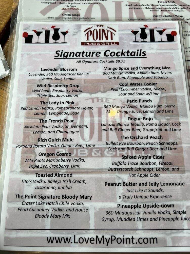 The Point Pub & Grill - Bend, OR menu_pic