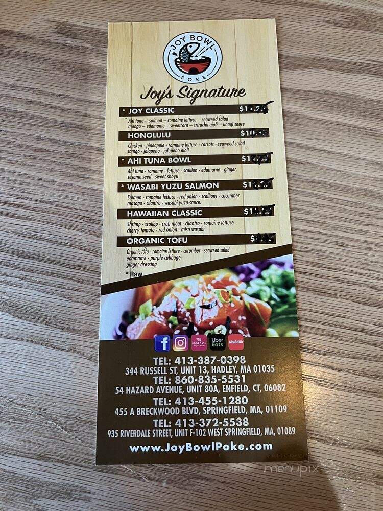 Joy Bowl - West Springfield, MA menu_pic