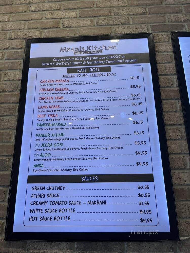 Masala Kitchen: Kati Rolls & Platters - Philadelphia, PA menu_pic