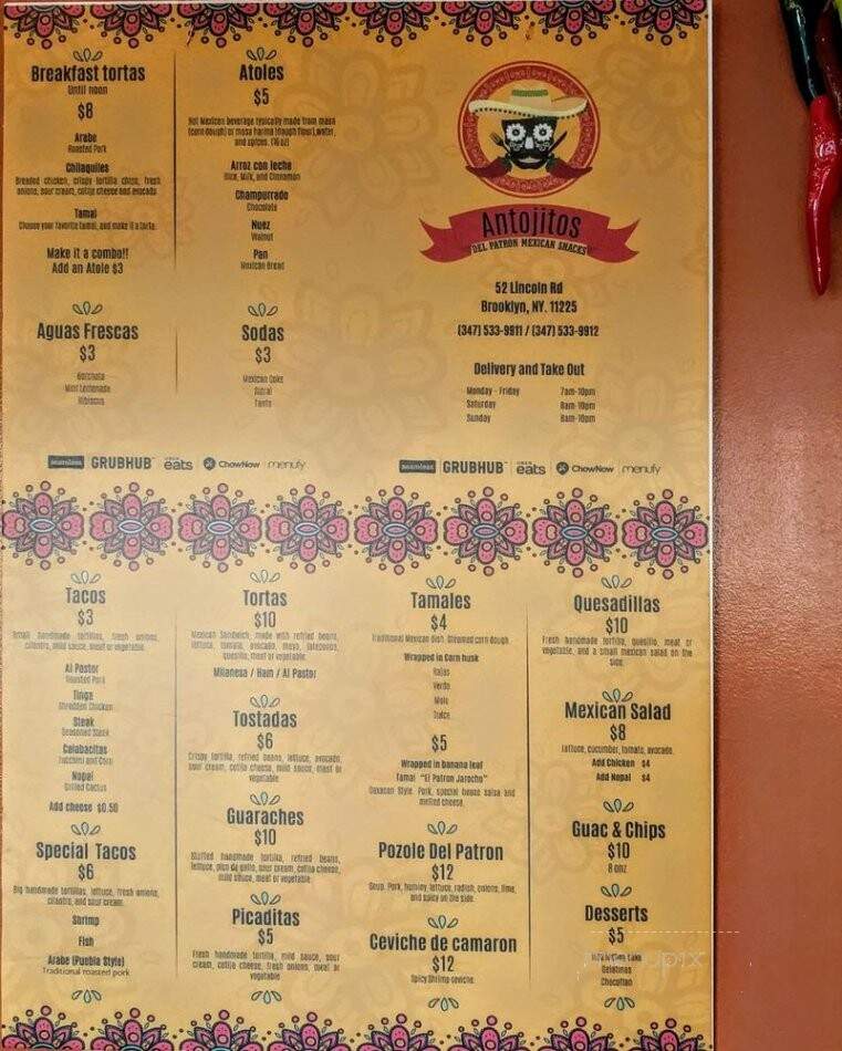 Antojitos Del Patron Mexican Snacks - Brooklyn, NY menu_pic