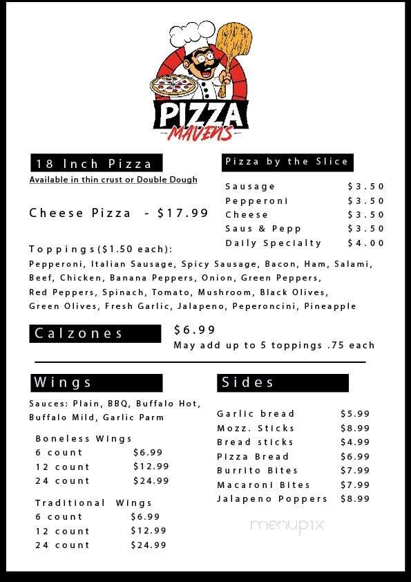 Pizza Mavens - Elizabethtown,, KY menu_pic