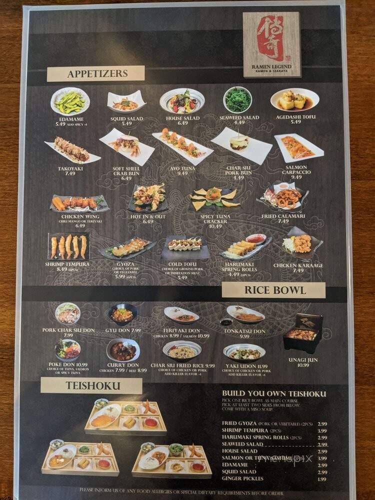 Ramen Legend - Salt Lake City, UT menu_pic