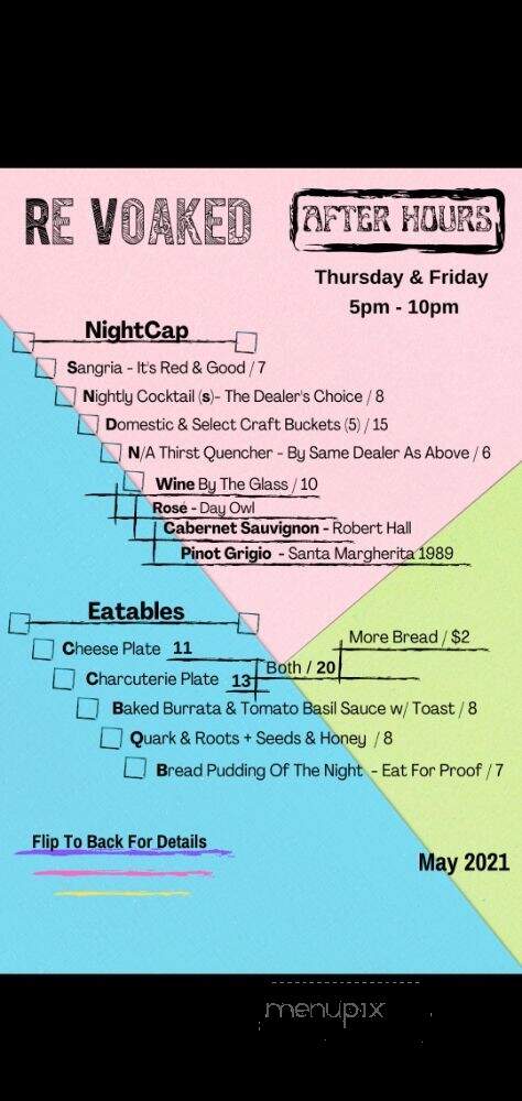 ReVoaked Sandwiches - Saint Louis, MO menu_pic