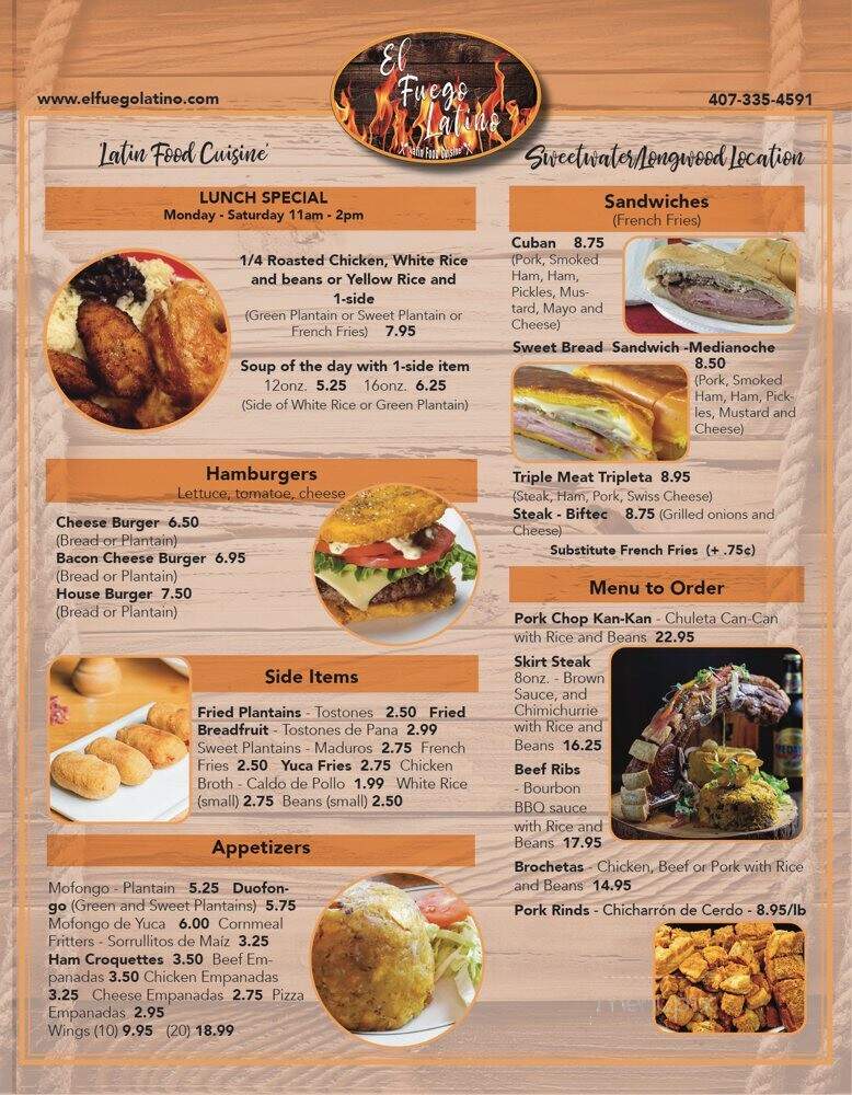 El Fuego Latino - Longwood, FL menu_pic
