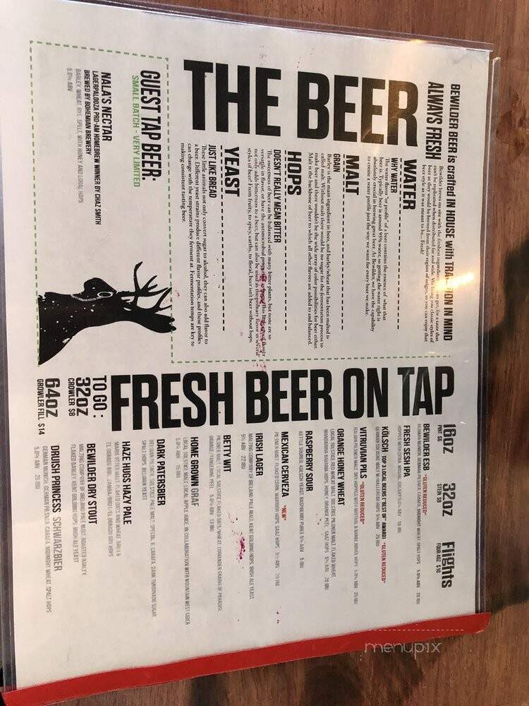 Bewilder Brewing - Salt Lake City, UT menu_pic