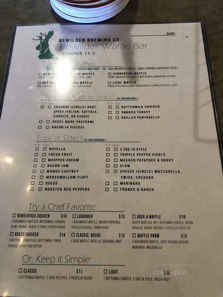 Bewilder Brewing - Salt Lake City, UT menu_pic