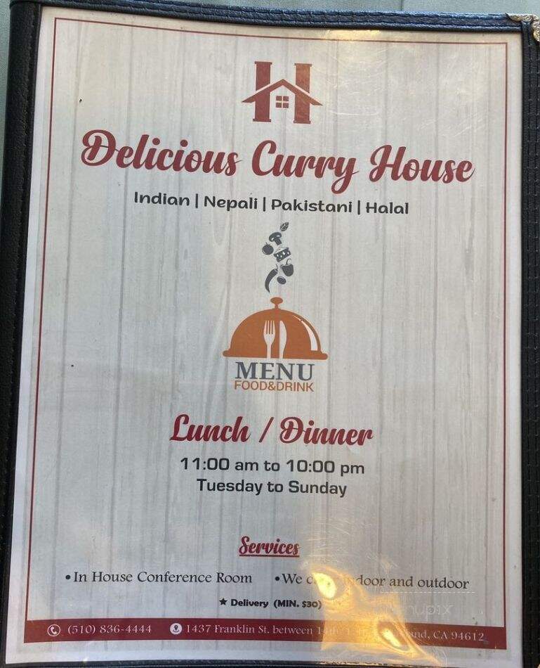 Delicious Curry House - Oakland, CA menu_pic