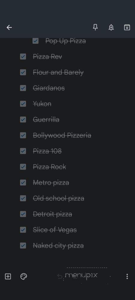 Pizza 108 - Las Vegas, NV menu_pic