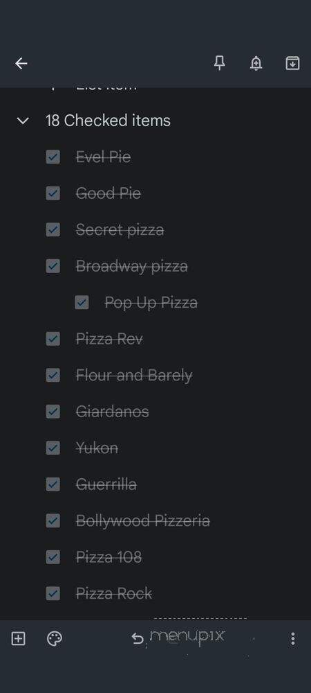Pizza 108 - Las Vegas, NV menu_pic