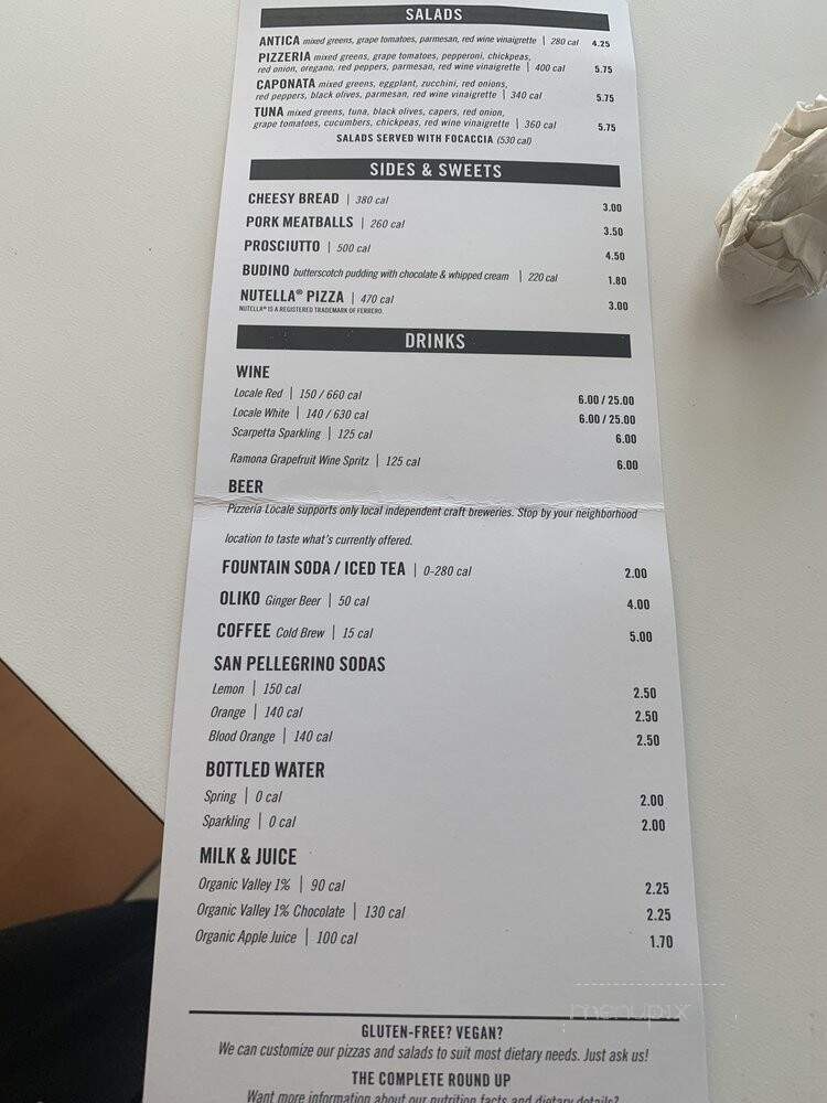 Pizzeria Locale - Denver, CO menu_pic