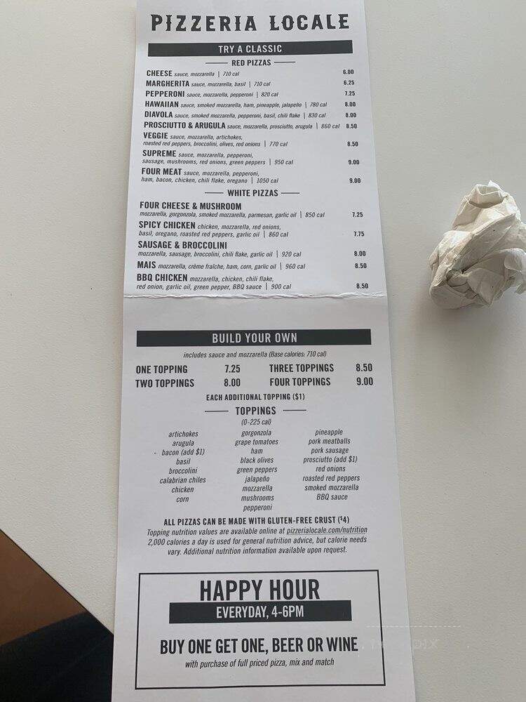 Pizzeria Locale - Denver, CO menu_pic