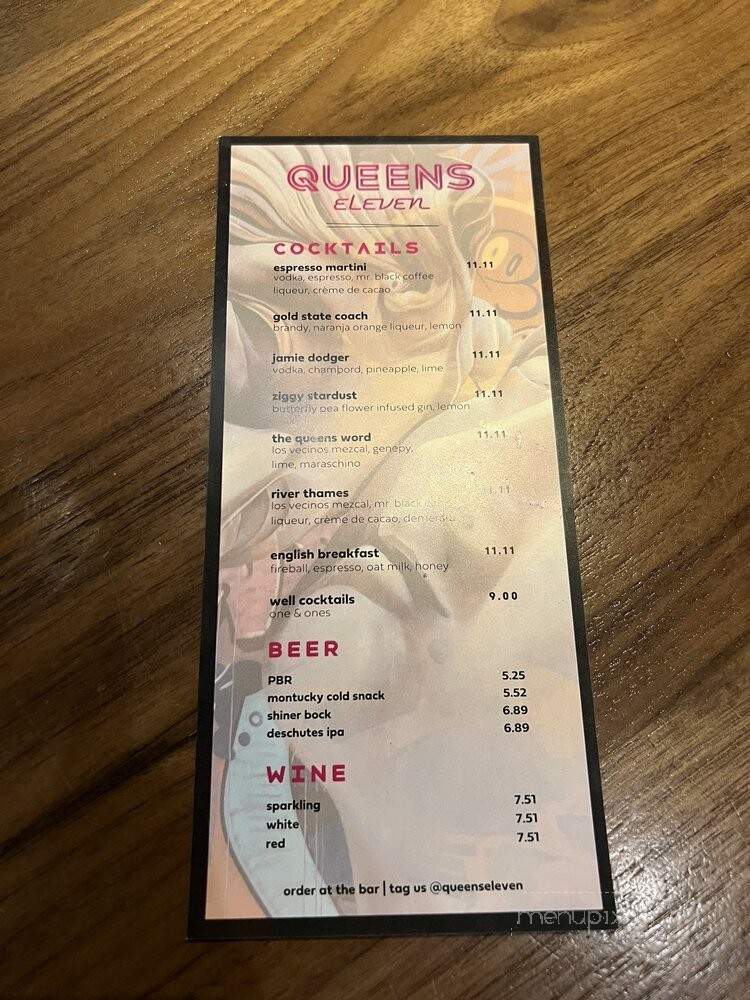 Queens Eleven - Denver, CO menu_pic