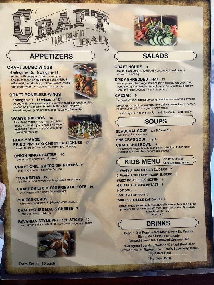 Craft Burger Bar - Virginia Beach, VA menu_pic