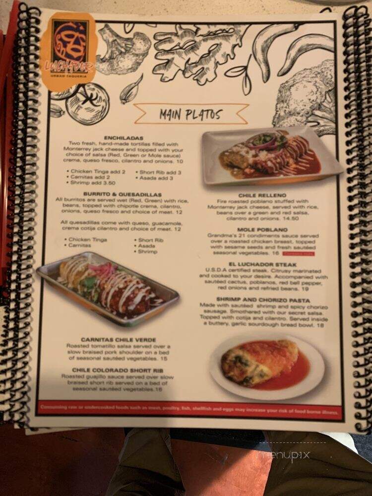 Luchador Urban Taqueria - Fullerton, CA menu_pic