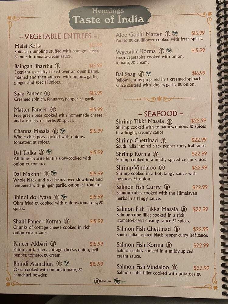 Hennings Taste of India - Southern Pines, NC menu_pic