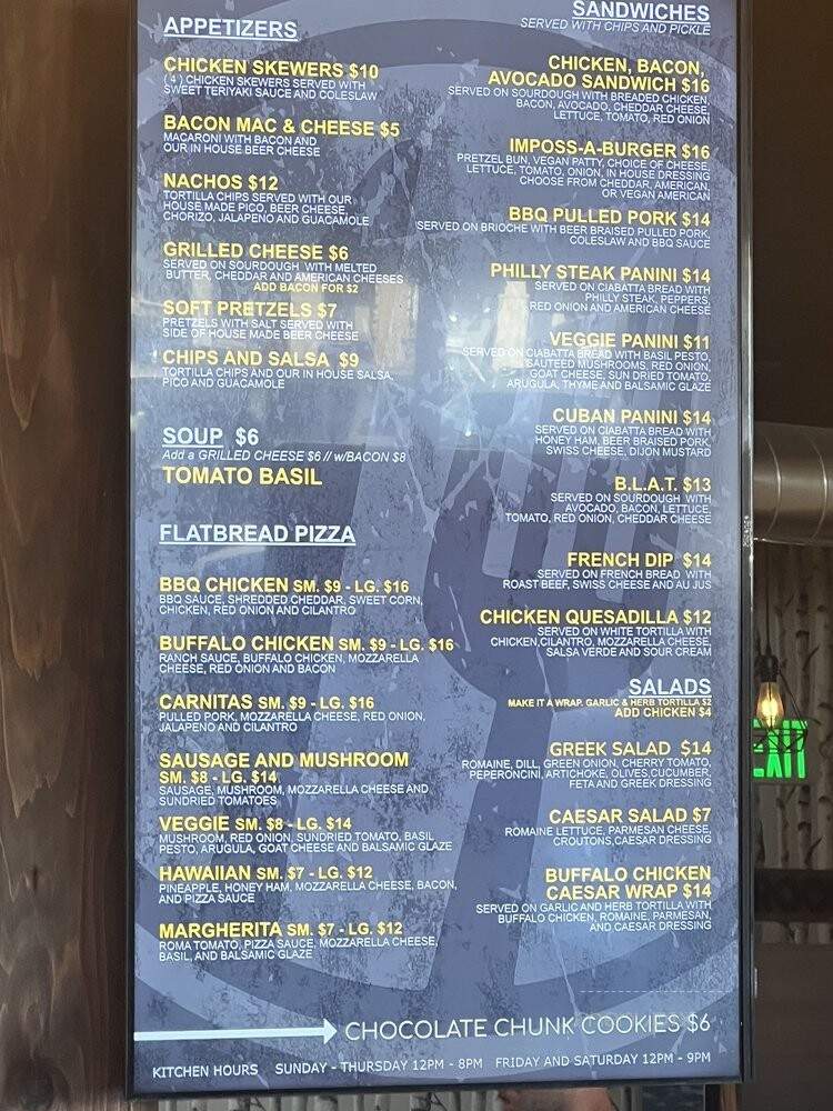 Distant Brewing - Mammoth Lakes, CA menu_pic