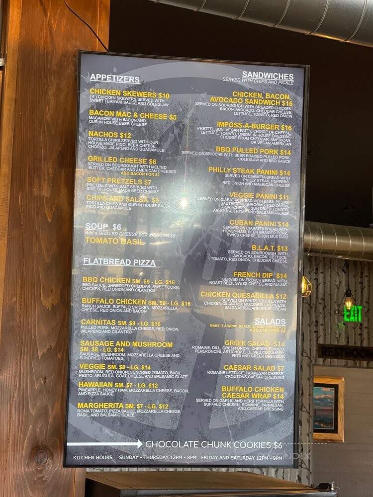 Distant Brewing - Mammoth Lakes, CA menu_pic