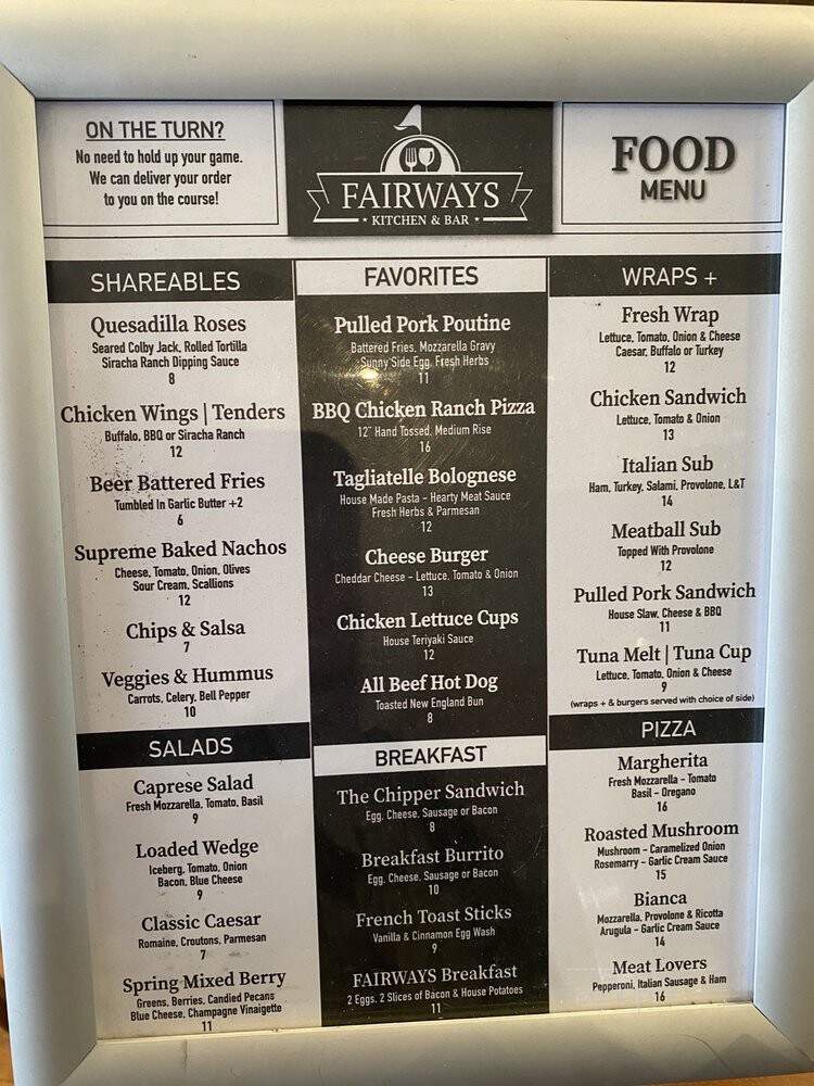 Fairways Kitchen & Bar - Oceanside, CA menu_pic