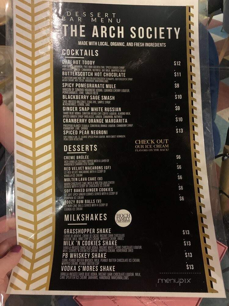 The Arch Society - Reno, NV menu_pic