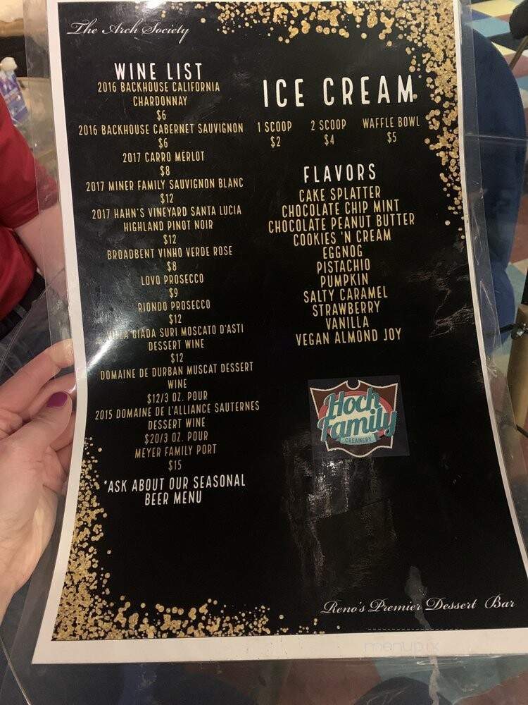 The Arch Society - Reno, NV menu_pic