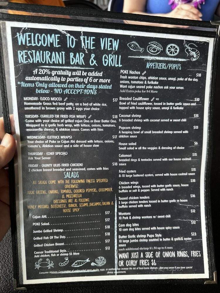 The View Restaurant Bar & Grill - Kailua-Kona, HI menu_pic