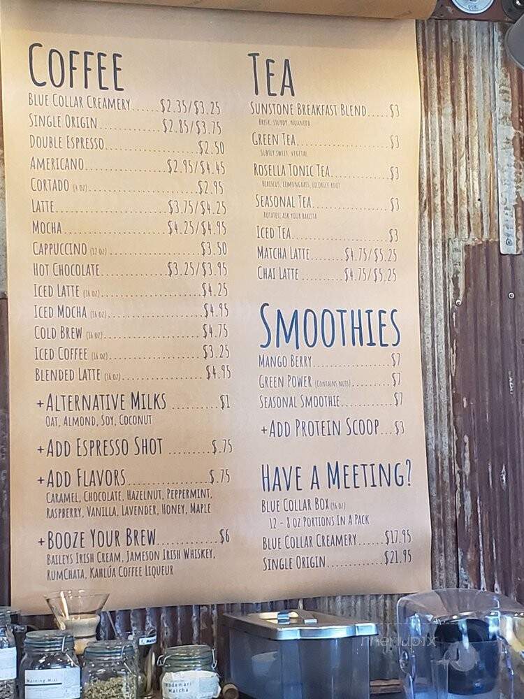 Blue Collar Coffee - Delafield, WI menu_pic