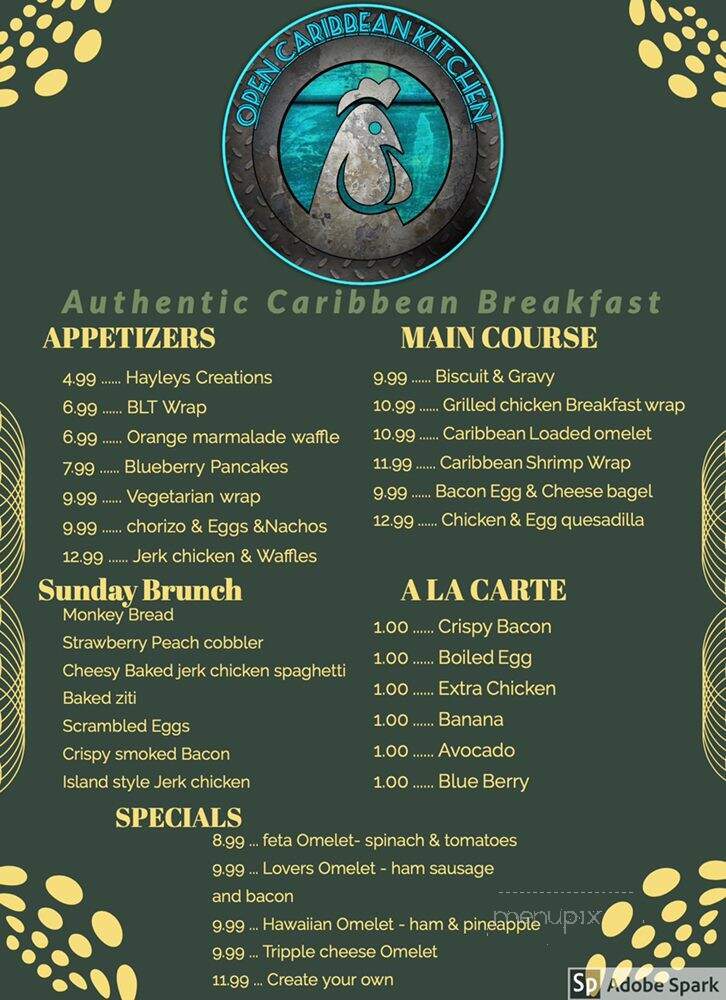 Open Caribbean Kitchen - Louisville, KY menu_pic