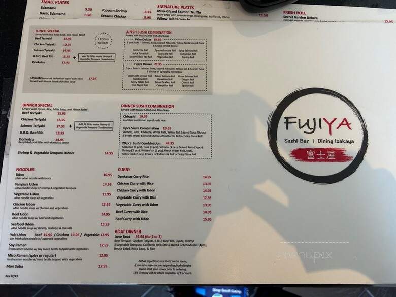 FUJIYA - Burbank, CA menu_pic