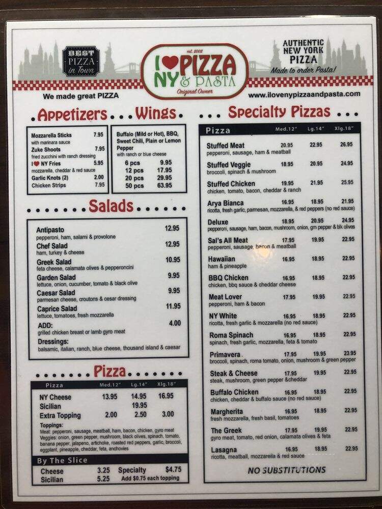 I love New York Pizza - Canton, GA menu_pic