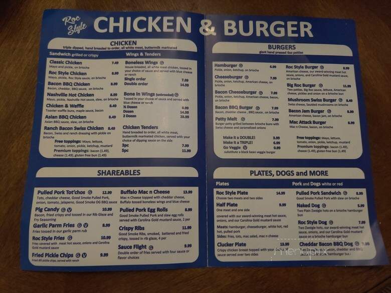 Roc Style Chicken & Burger - Webster, NY menu_pic