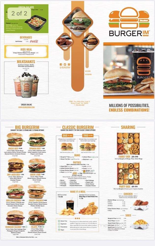 BurgerIM - Walnut Creek, CA menu_pic