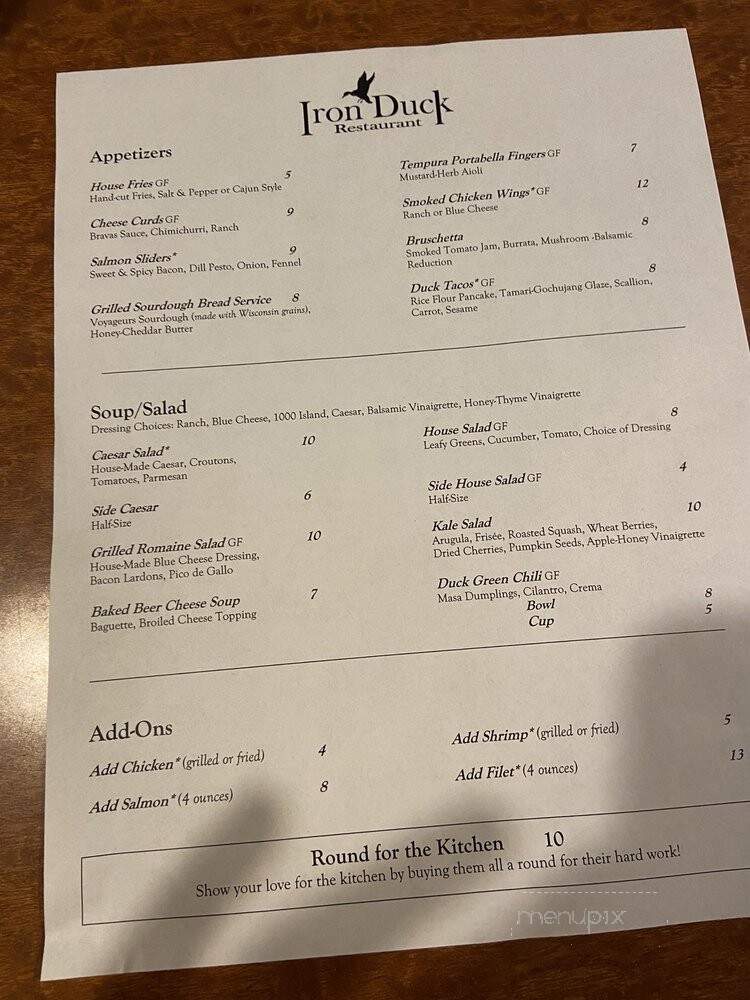 Iron Duck - Green Bay, WI menu_pic