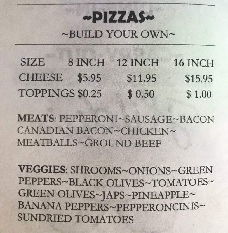 Hildy's Pizza - Saint Simons Island, GA menu_pic