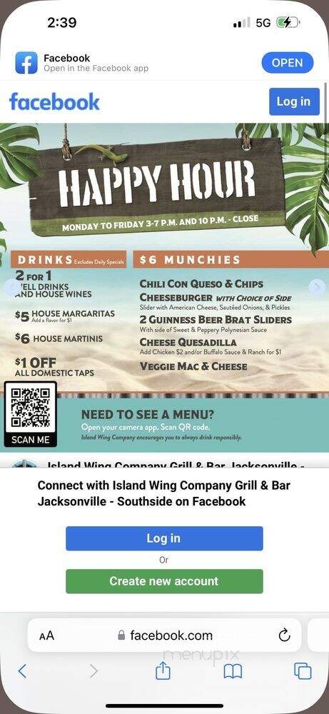 Island Wing Company - Jacksonville, FL menu_pic