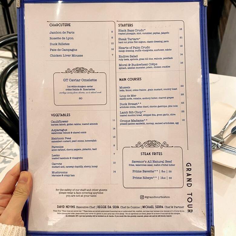 Grand Tour - Boston, MA menu_pic