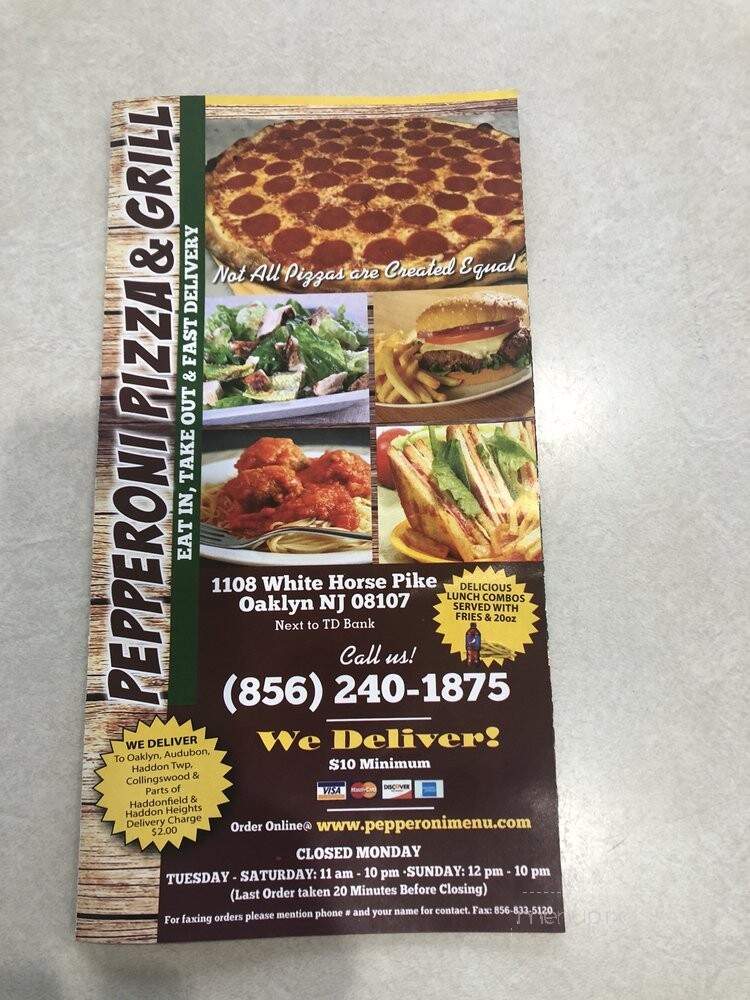Pepperoni Pizza & Grill - Oaklyn, NJ