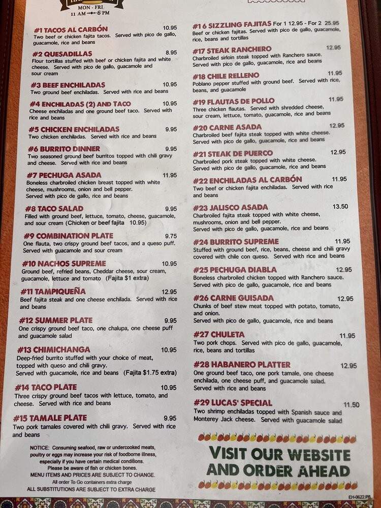 El Habanero - Katy, TX menu_pic