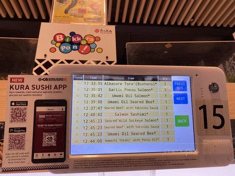 Kura Revolving Sushi Bar - Glendale, CA menu_pic